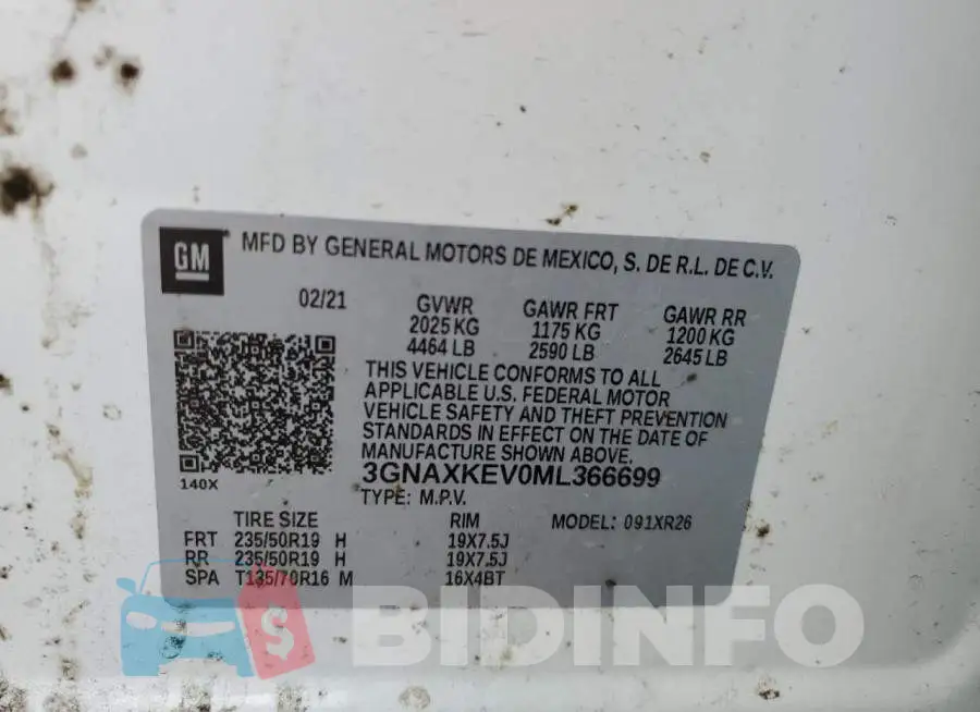 3GNAXKEV0ML366699 Photo# 12
