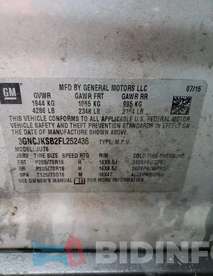 3GNCJKSB2FL252436 Photo# 13