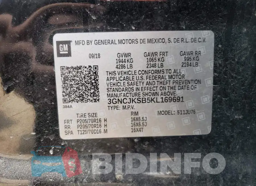 3GNCJKSB5KL169691 Photo# 12