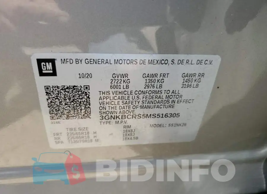 3GNKBCRS5MS516305 Photo# 13