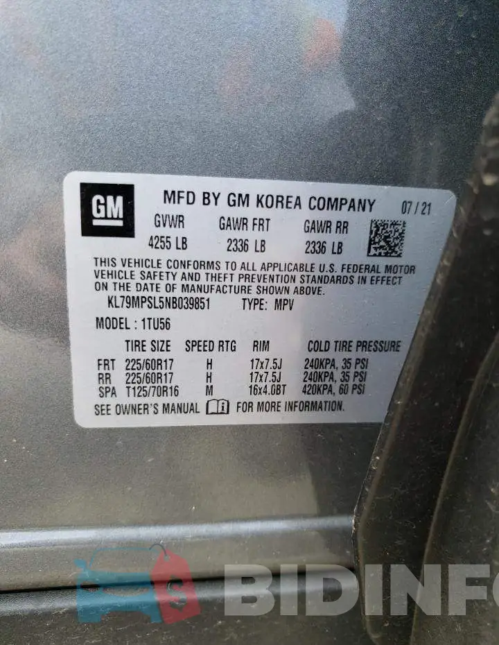 KL79MPSL5NB039851 Photo# 13
