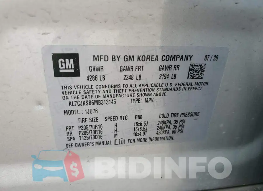 KL7CJKSB6MB313145 Photo# 13