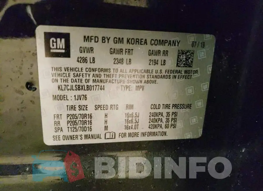 KL7CJLSBXLB017744 Photo# 10