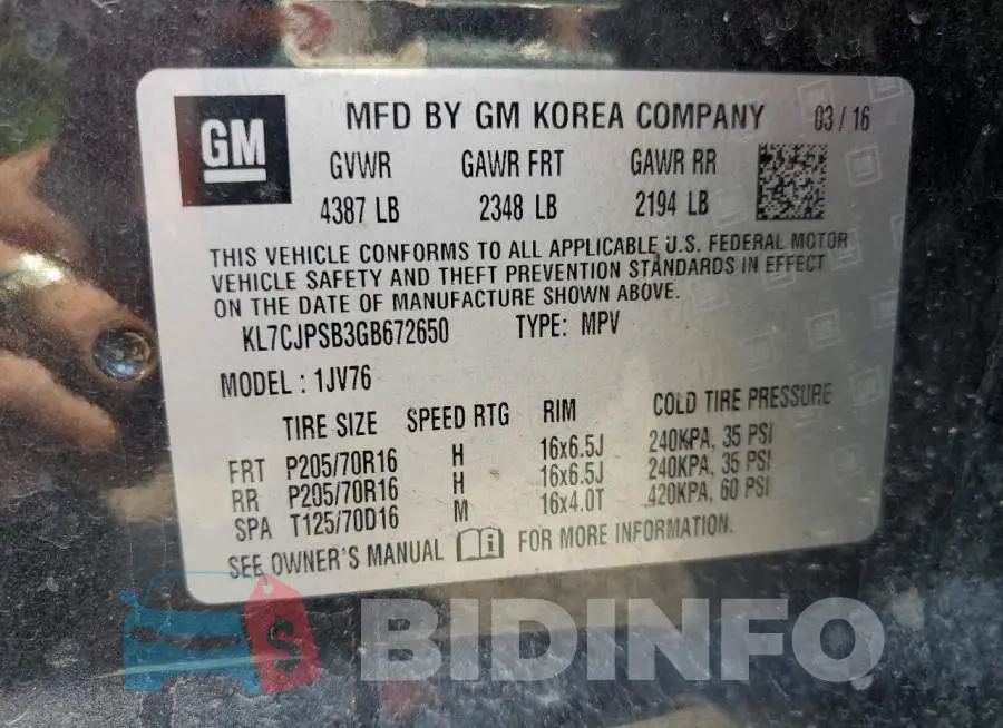 KL7CJPSB3GB672650 Photo# 14