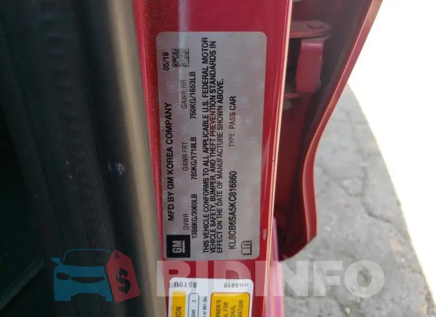 KL8CB6SA5KC816860 Photo# 12