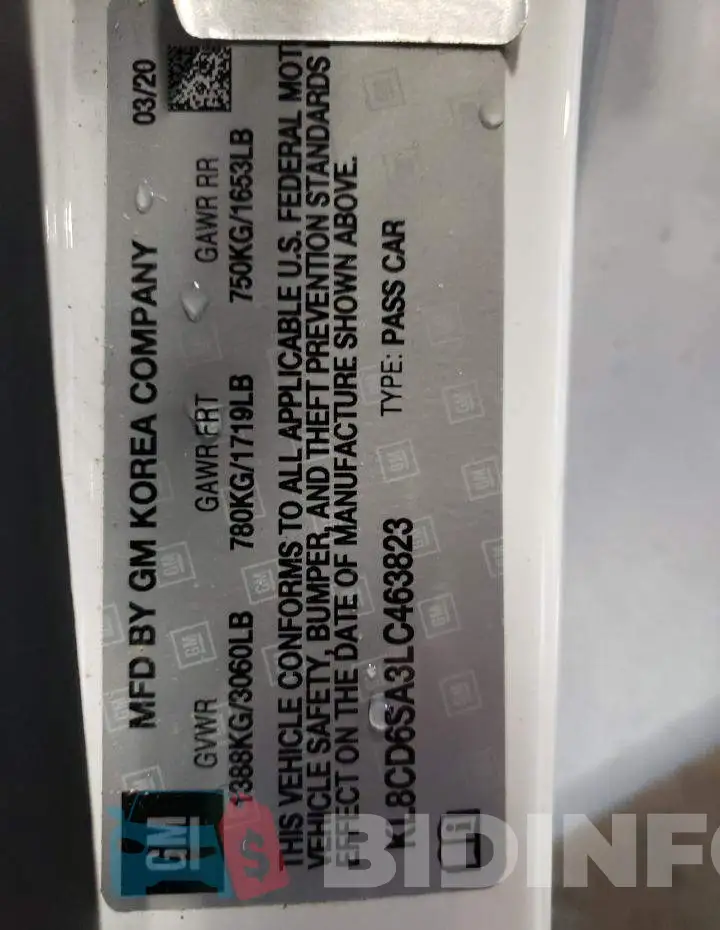 KL8CD6SA3LC463823 Photo# 12