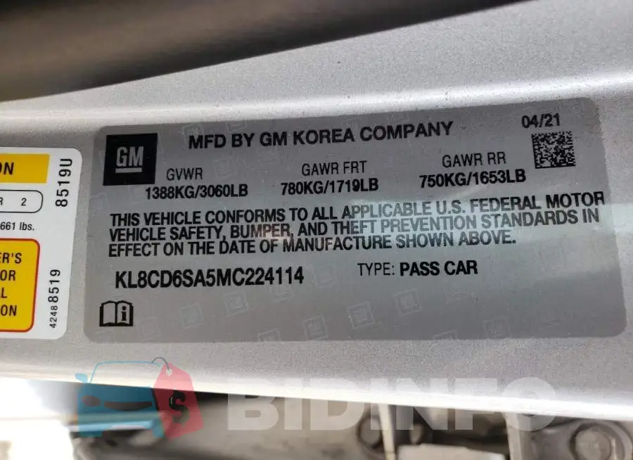 KL8CD6SA5MC224114 Photo# 12