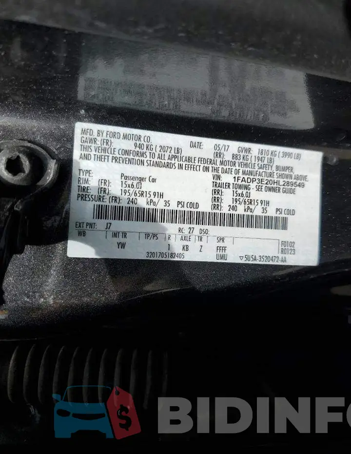 1FADP3E20HL289549 Photo# 12