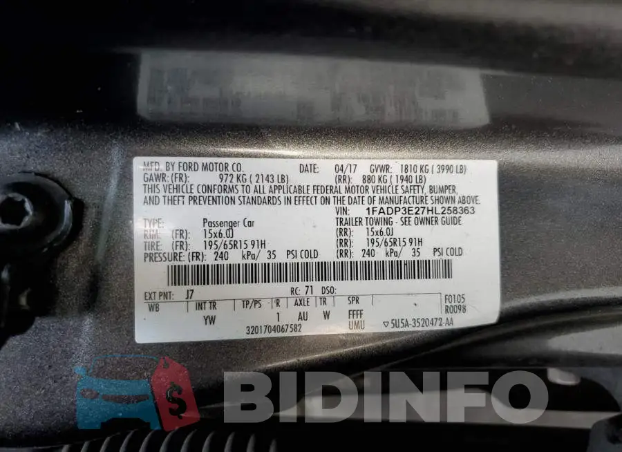 1FADP3E27HL258363 Photo# 13