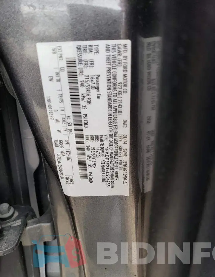 1FADP3F21EL254285 Photo# 12