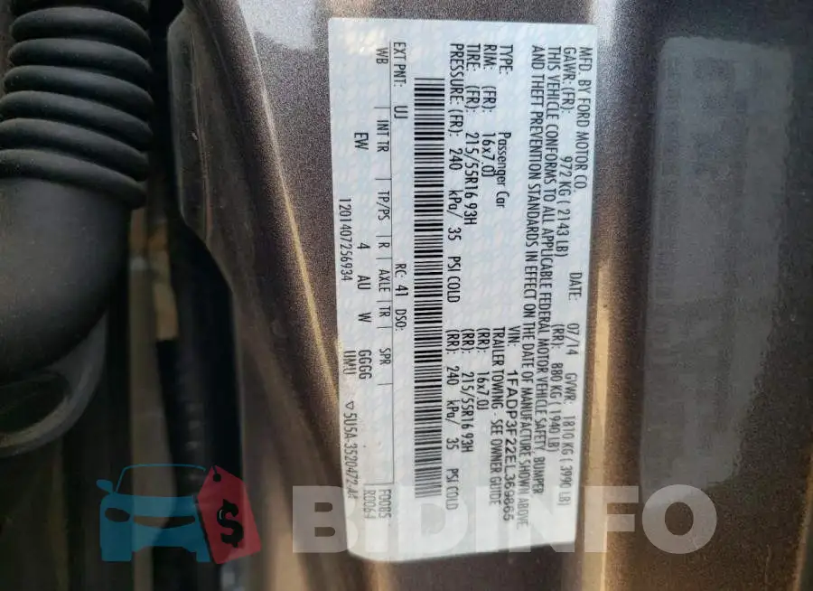 1FADP3F22EL369865 Photo# 12