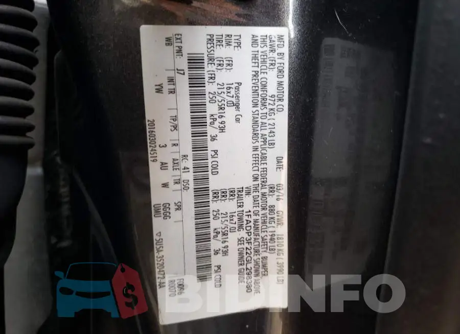 1FADP3F22GL298380 Photo# 13