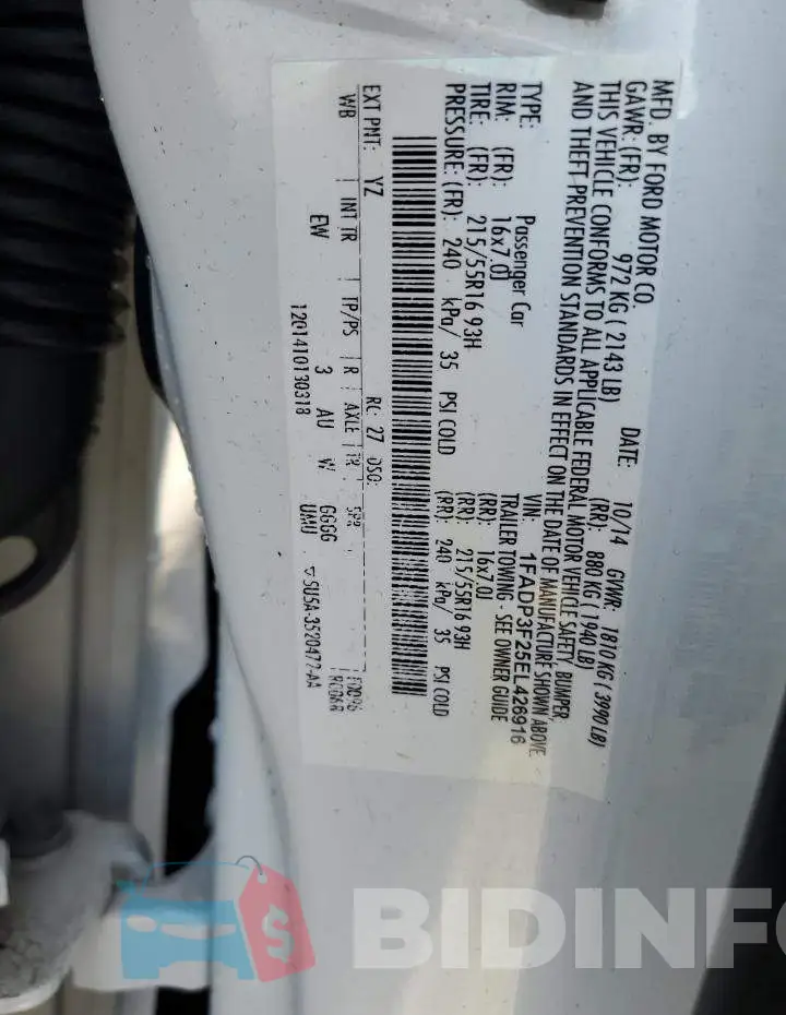 1FADP3F25EL426916 Photo# 12