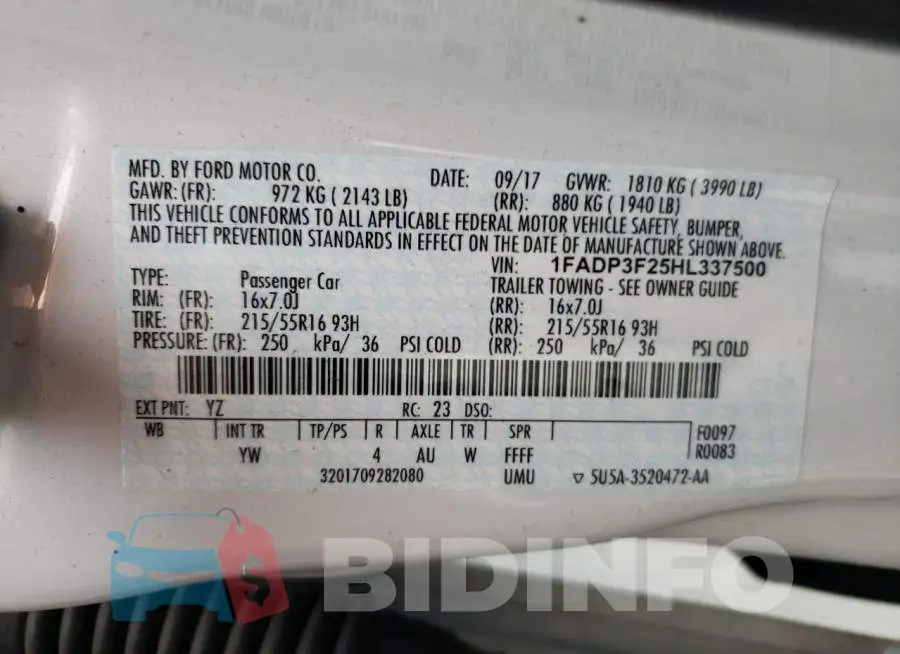1FADP3F25HL337500 Photo# 12