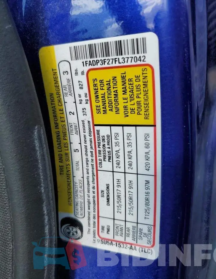 1FADP3F27FL377042 Photo# 13