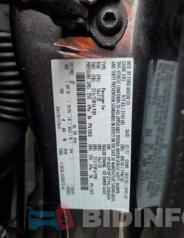 1FADP3F27HL306426 Photo# 13