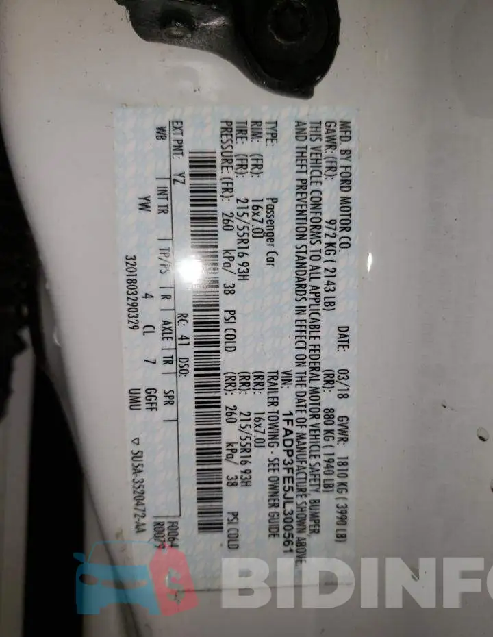 1FADP3FE5JL300561 Photo# 13
