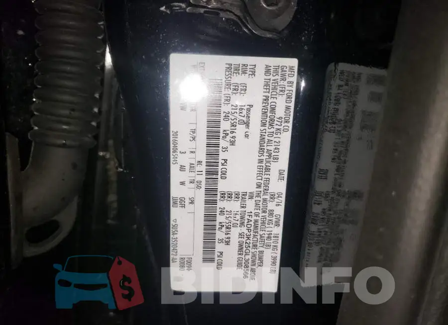 1FADP3K25GL308566 Photo# 12