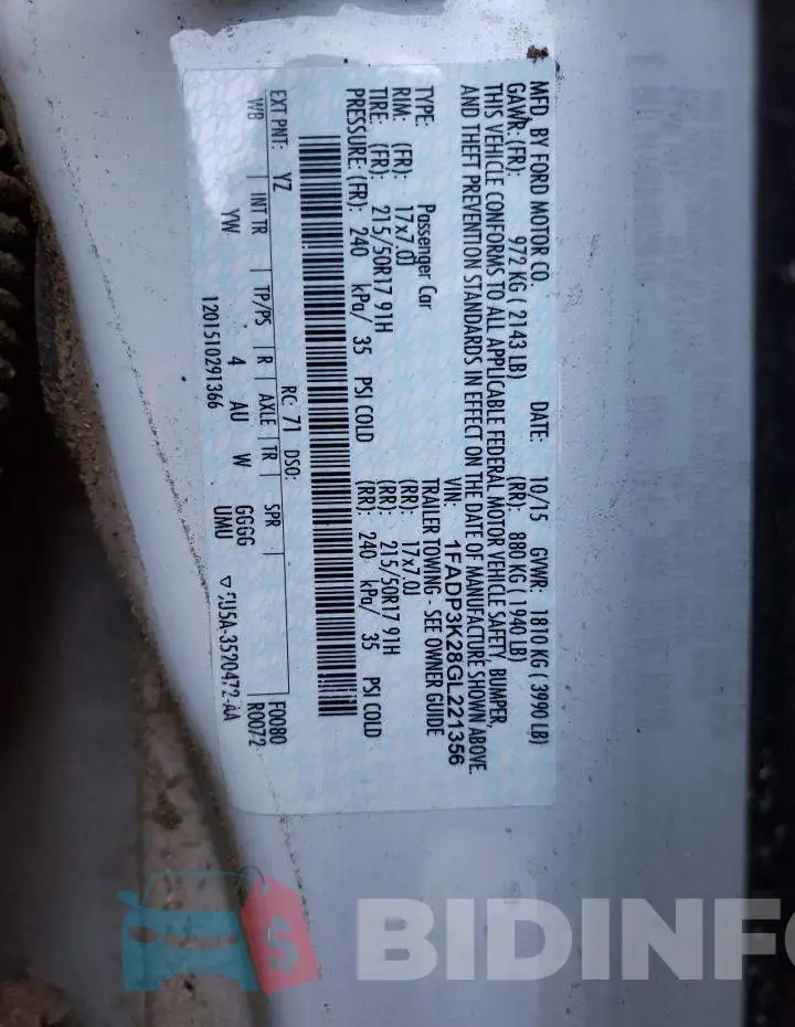 1FADP3K28GL221356 Photo# 12