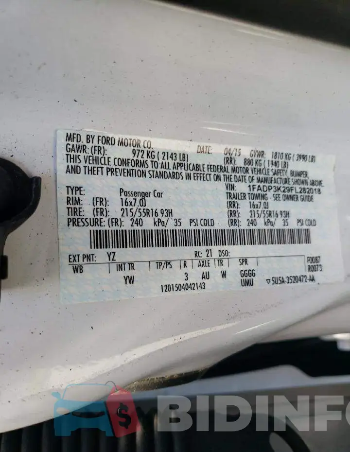 1FADP3K29FL282018 Photo# 12