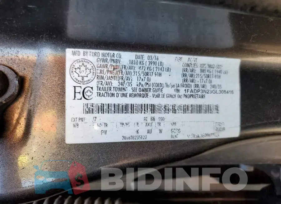 1FADP3N23GL308416 Photo# 12