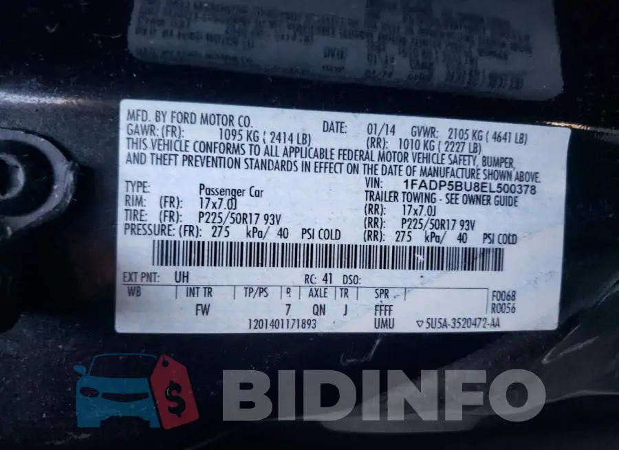 1FADP5BU8EL500378 Photo# 13