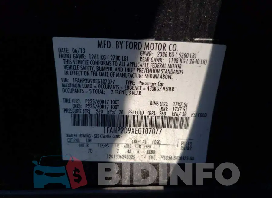 1FAHP2D9XEG107077 Photo# 12