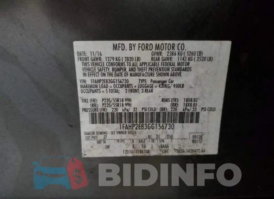 1FAHP2E83GG156730 Photo# 12