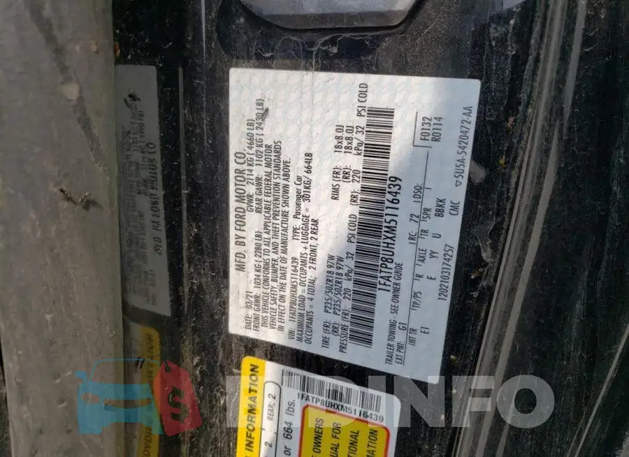 1FATP8UHXM5116439 Photo# 13