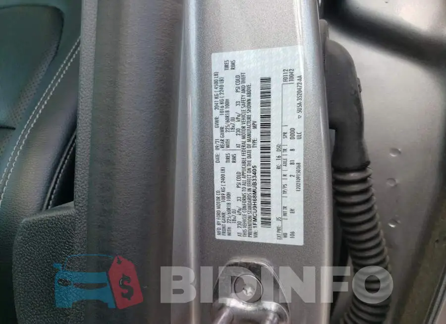 1FMCU9H68MUB33405 Photo# 14