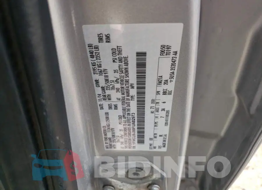 1FMCU9J99FUA82973 Photo# 13