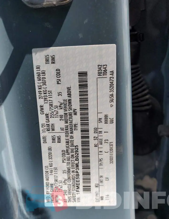 1FMEE5BP3MLB02925 Photo# 13