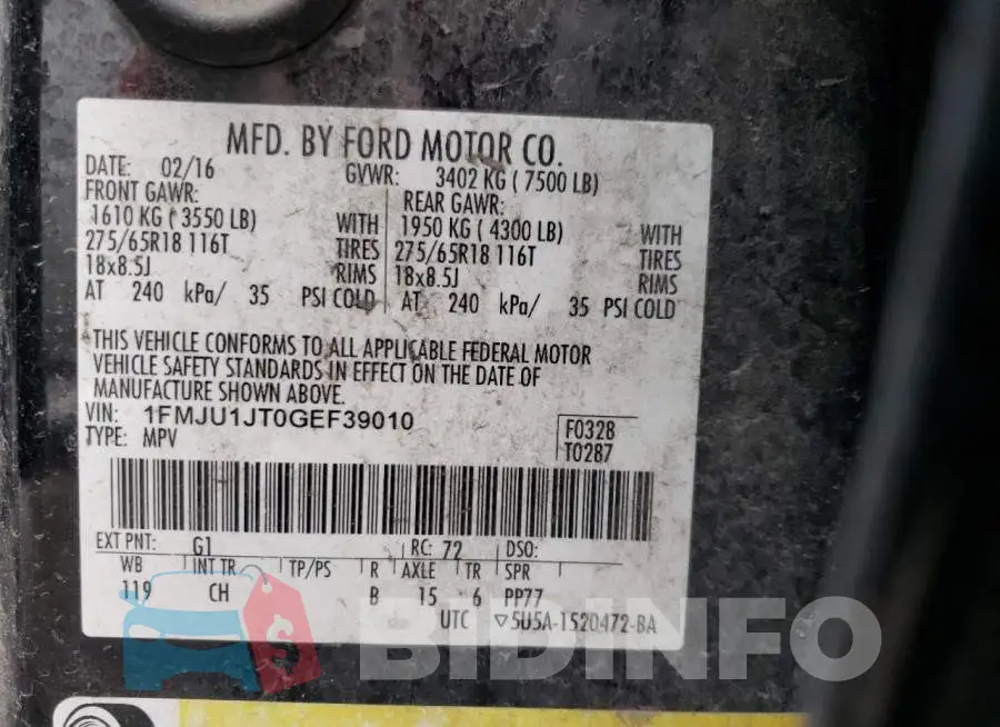 1FMJU1JT0GEF39010 Photo# 13
