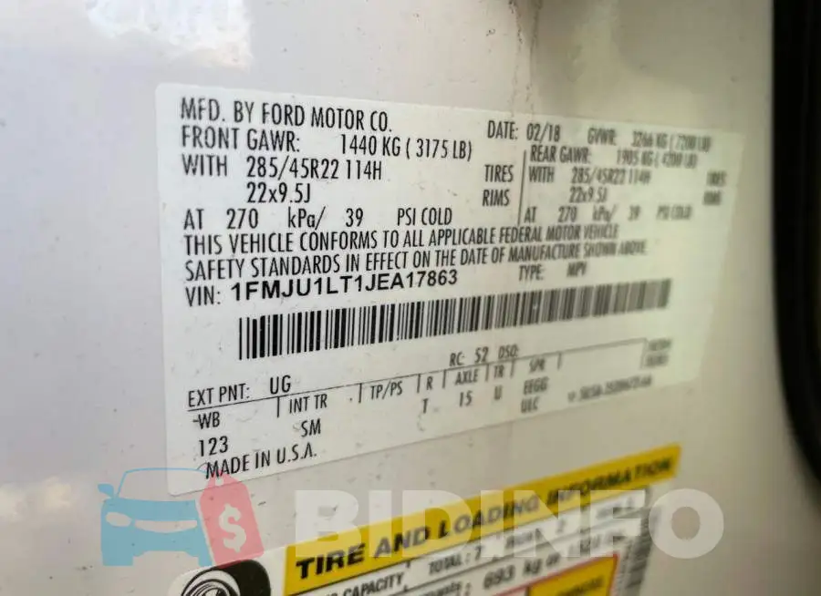 1FMJU1LT1JEA17863 Photo# 10