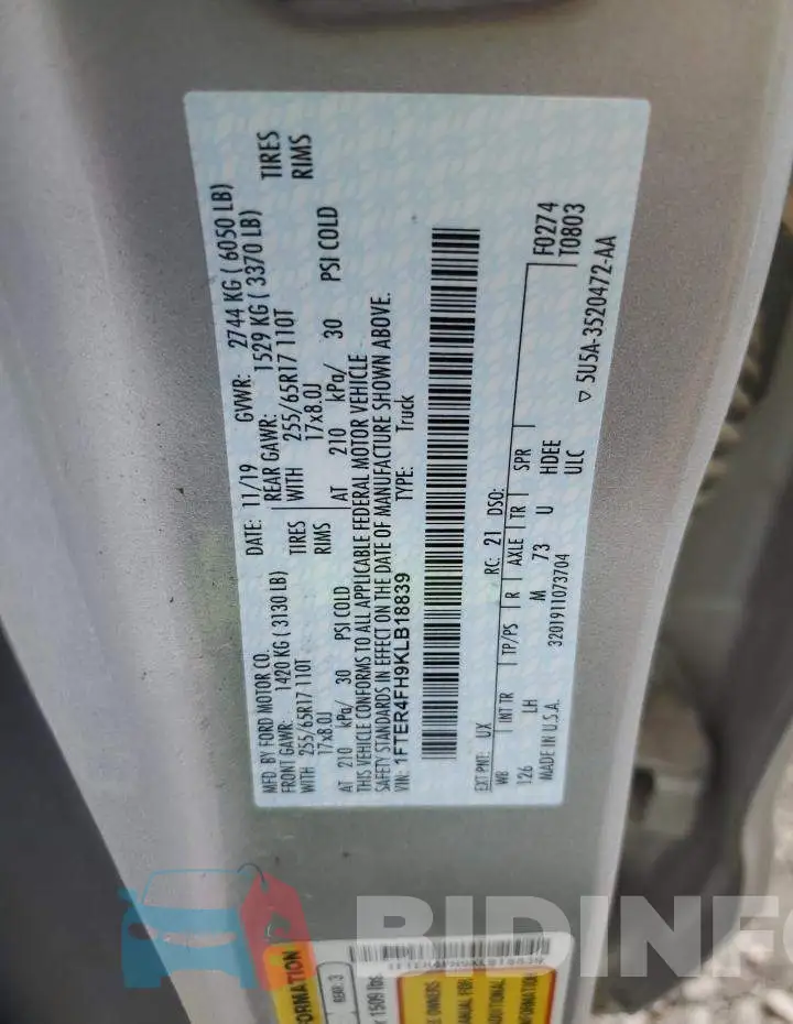 1FTER4FH9KLB18839 Photo# 12