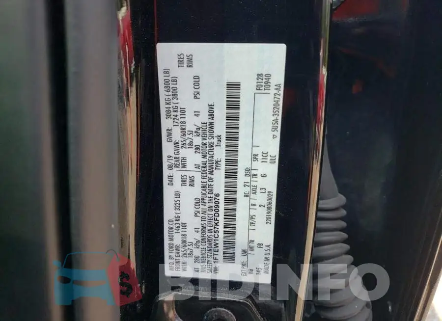 1FTEW1C57KFD09076 Photo# 12