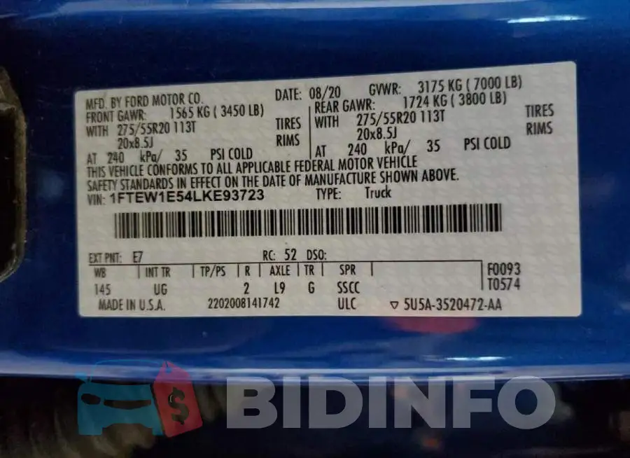 1FTEW1E54LKE93723 Photo# 13