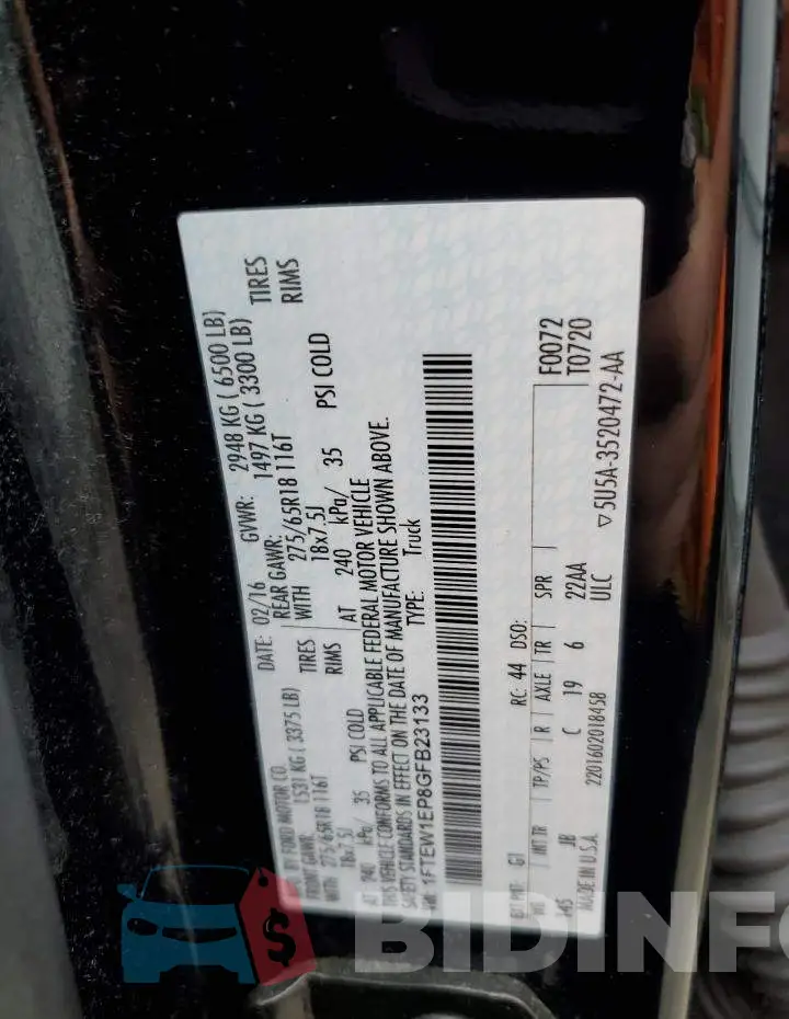 1FTEW1EP8GFB23133 Photo# 12