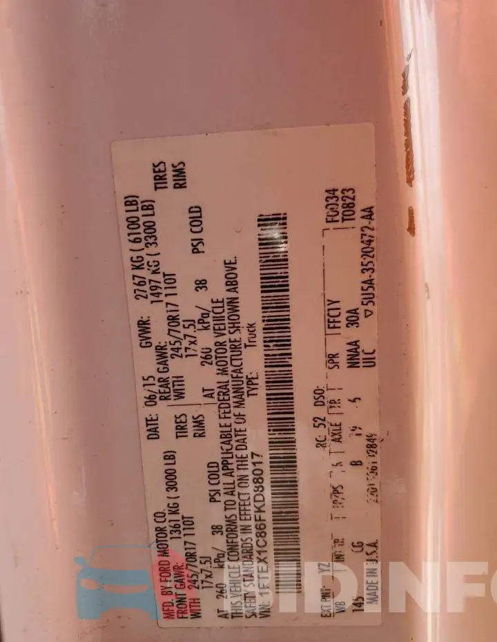 1FTEX1C86FKD88017 Photo# 13