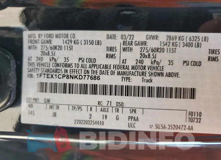 1FTEX1CP8NKD77686 Photo# 12