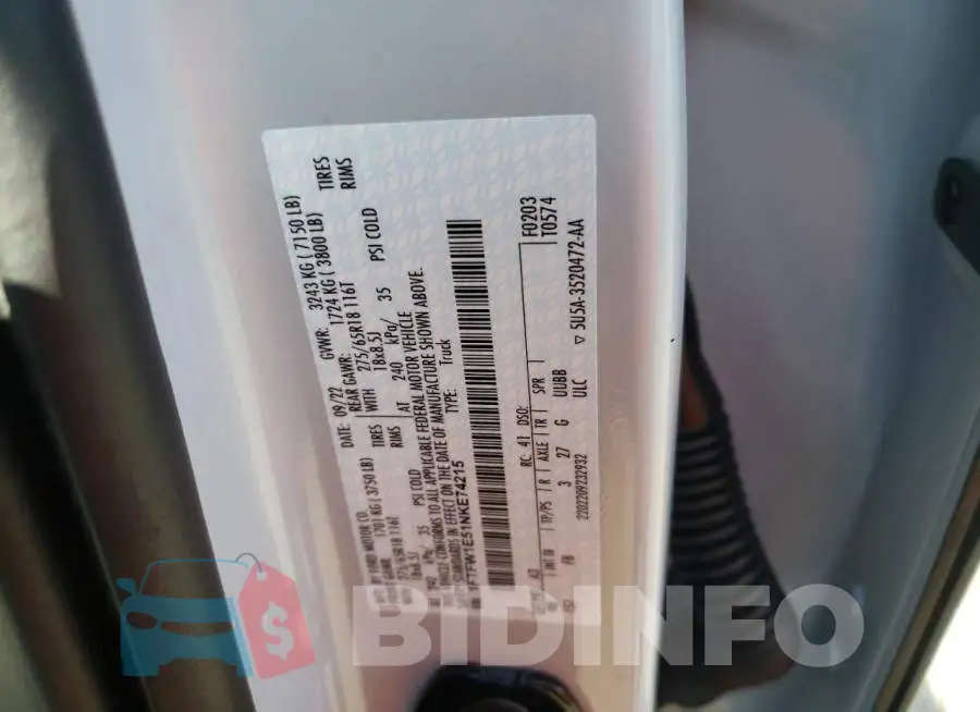 1FTFW1E51NKE74215 Photo# 12