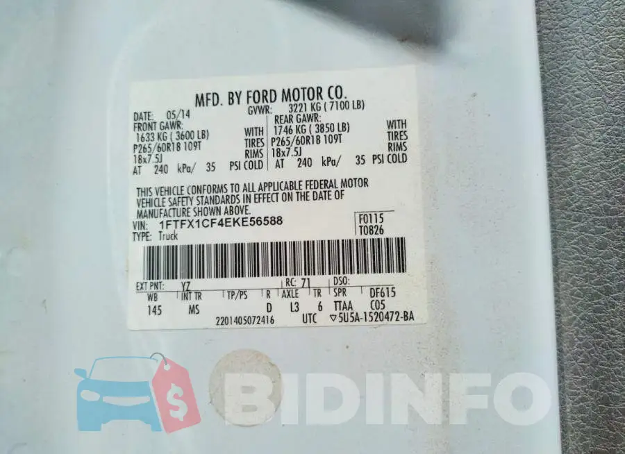 1FTFX1CF4EKE56588 Photo# 12