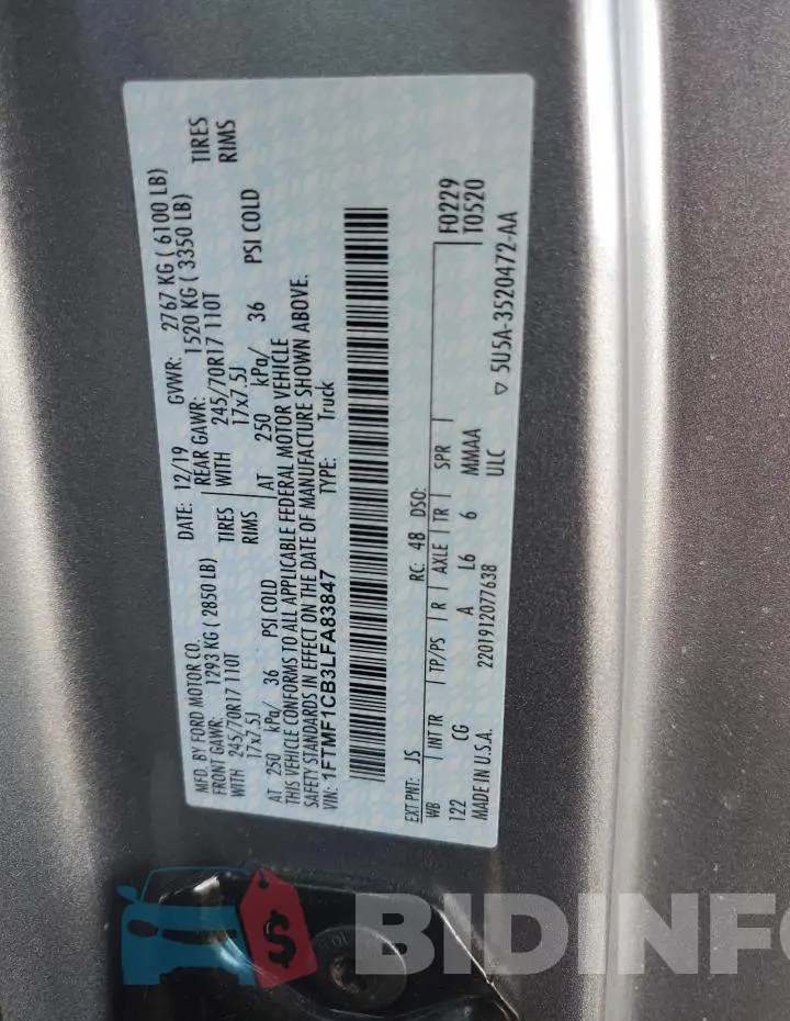 1FTMF1CB3LFA83847 Photo# 12
