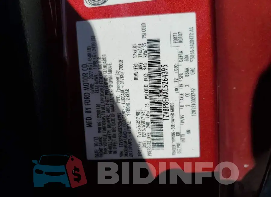 1ZVBP8EMXE5264395 Photo# 12