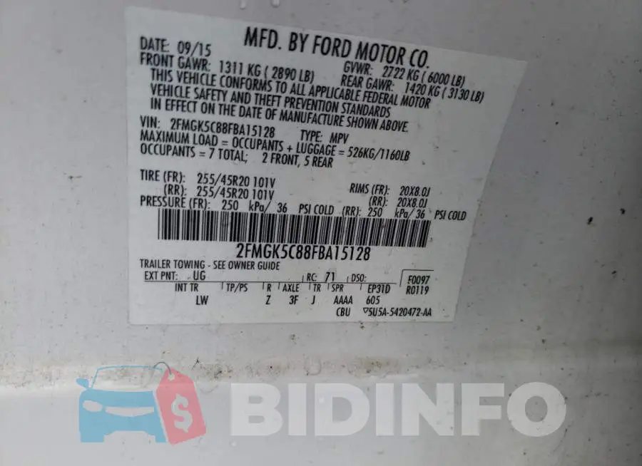 2FMGK5C88FBA15128 Photo# 12