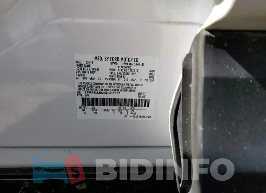 2FMPK3J93KBC11357 Photo# 10