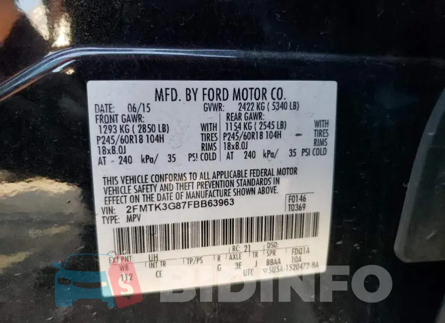 2FMTK3G87FBB63963 Photo# 12