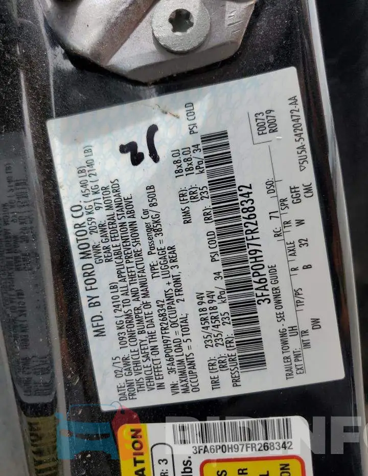 3FA6P0H97FR268342 Photo# 13