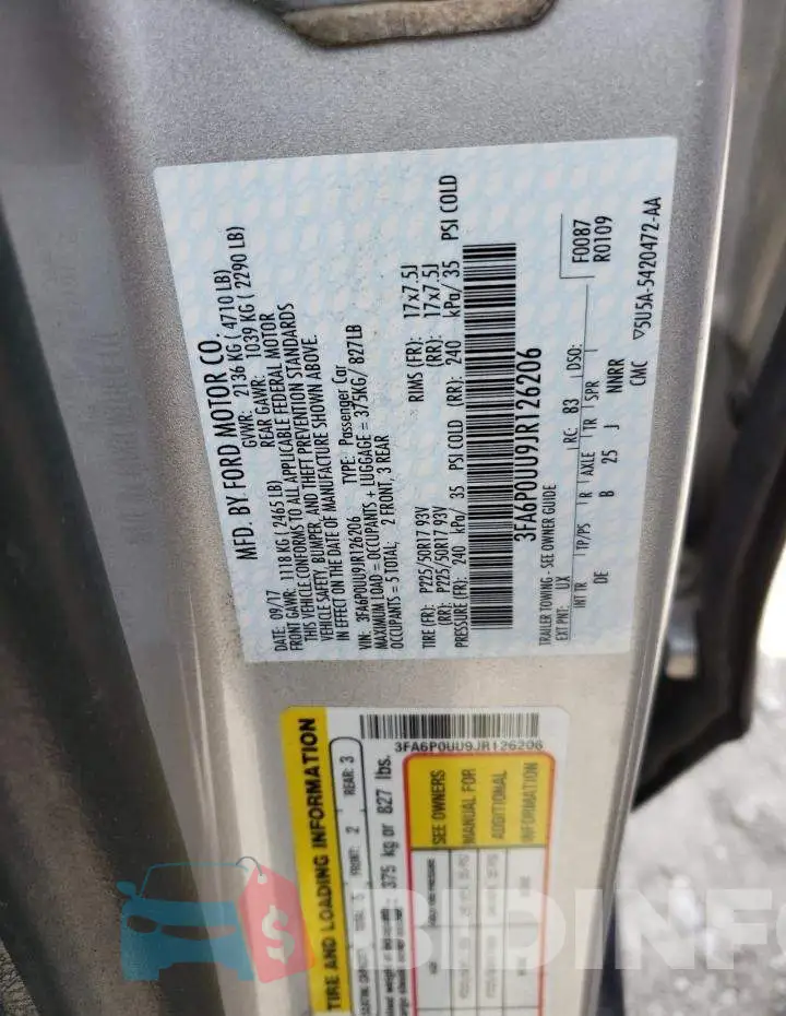 3FA6P0UU9JR126206 Photo# 12