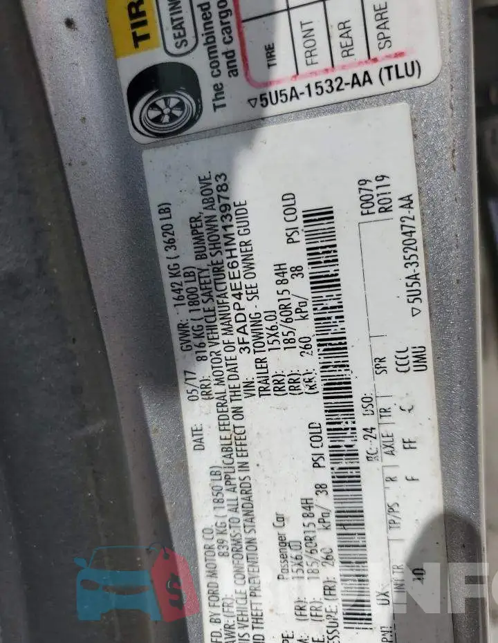 3FADP4EE6HM139783 Photo# 12